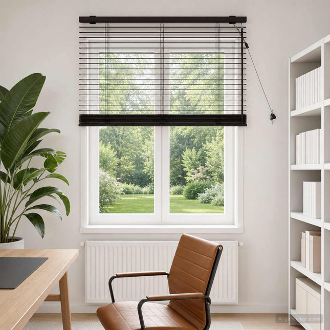 Persienner Mørk Brun 85 x 160 cm 35 mm Massivt Paulownia Træ