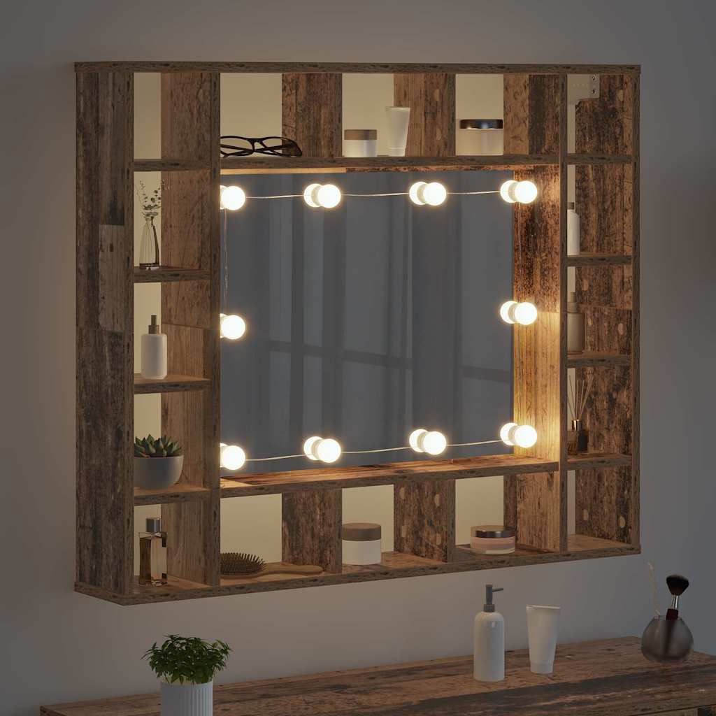 Spejlskab Gammelt træ 91 x 15 x 76,5 cm Konstrueret træ
