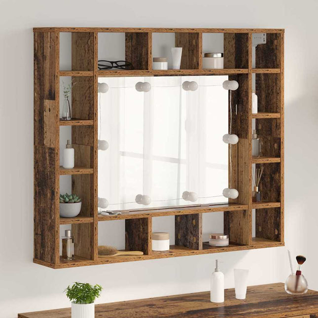 Spejlskab Gammelt træ 91 x 15 x 76,5 cm Konstrueret træ