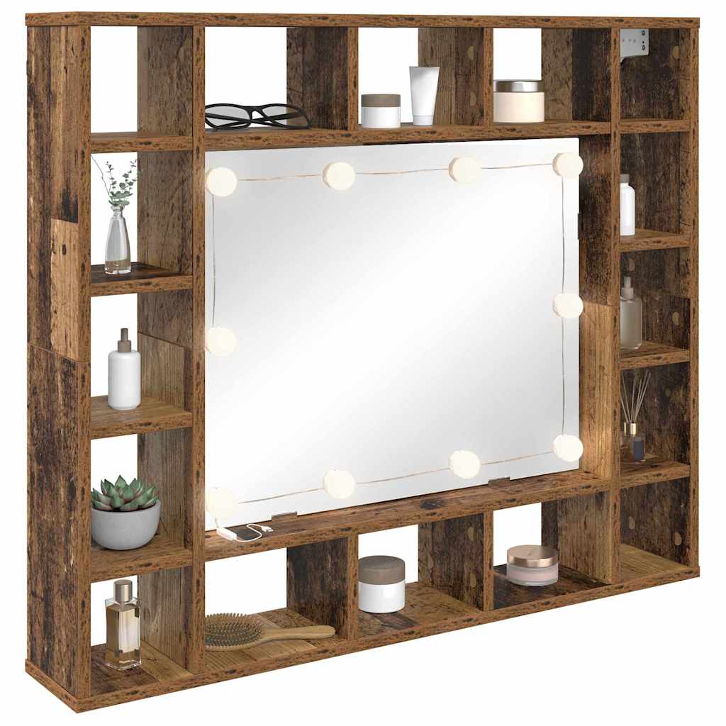 Spejlskab Gammelt træ 91 x 15 x 76,5 cm Konstrueret træ