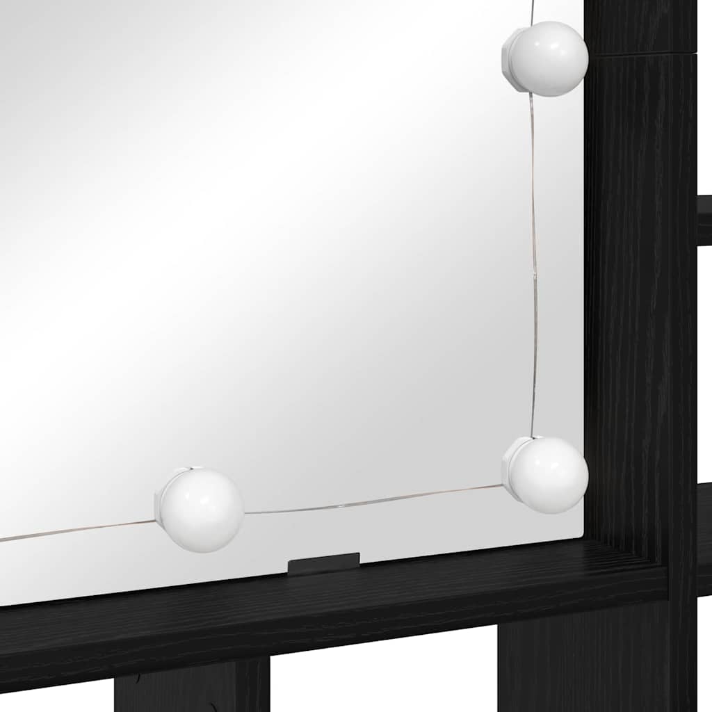 Spejlskab med hylde Sort eg 91 x 15 x 76,5 cm Konstrueret træ