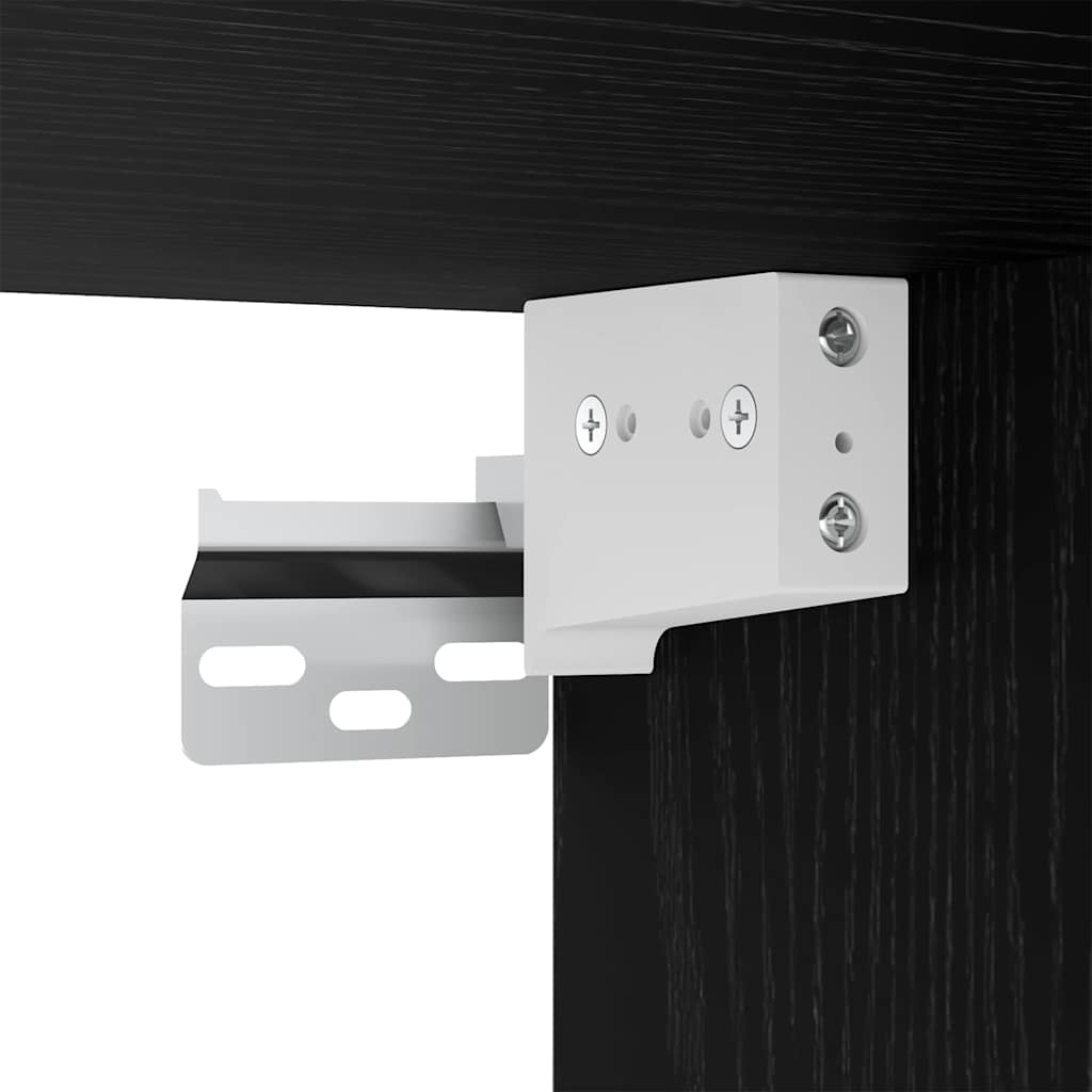 Spejlskab med hylde Sort eg 91 x 15 x 76,5 cm Konstrueret træ