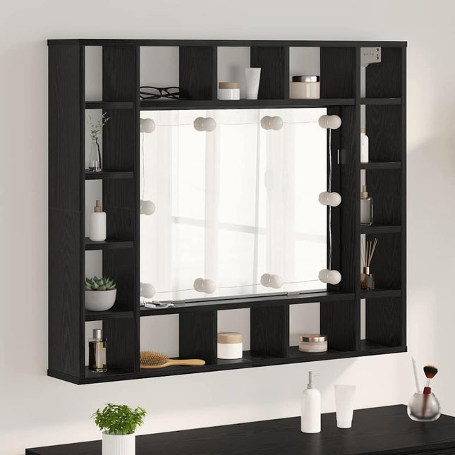 Spejlskab Sort eg 91 x 15 x 76,5 cm Konstrueret træ
