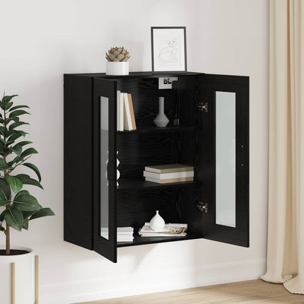Opbevaringsskab Vægmonteret Sort eg 69,5 x 34 x 90 cm