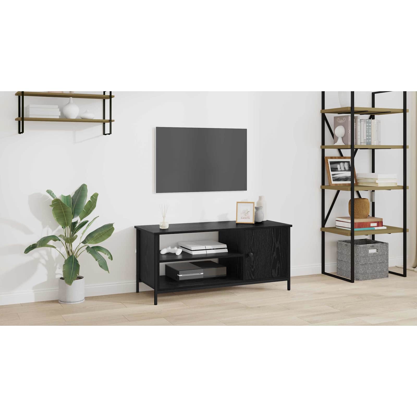 TV-skab Sort eg 100 x 40 x 45 cm Konstrueret træ