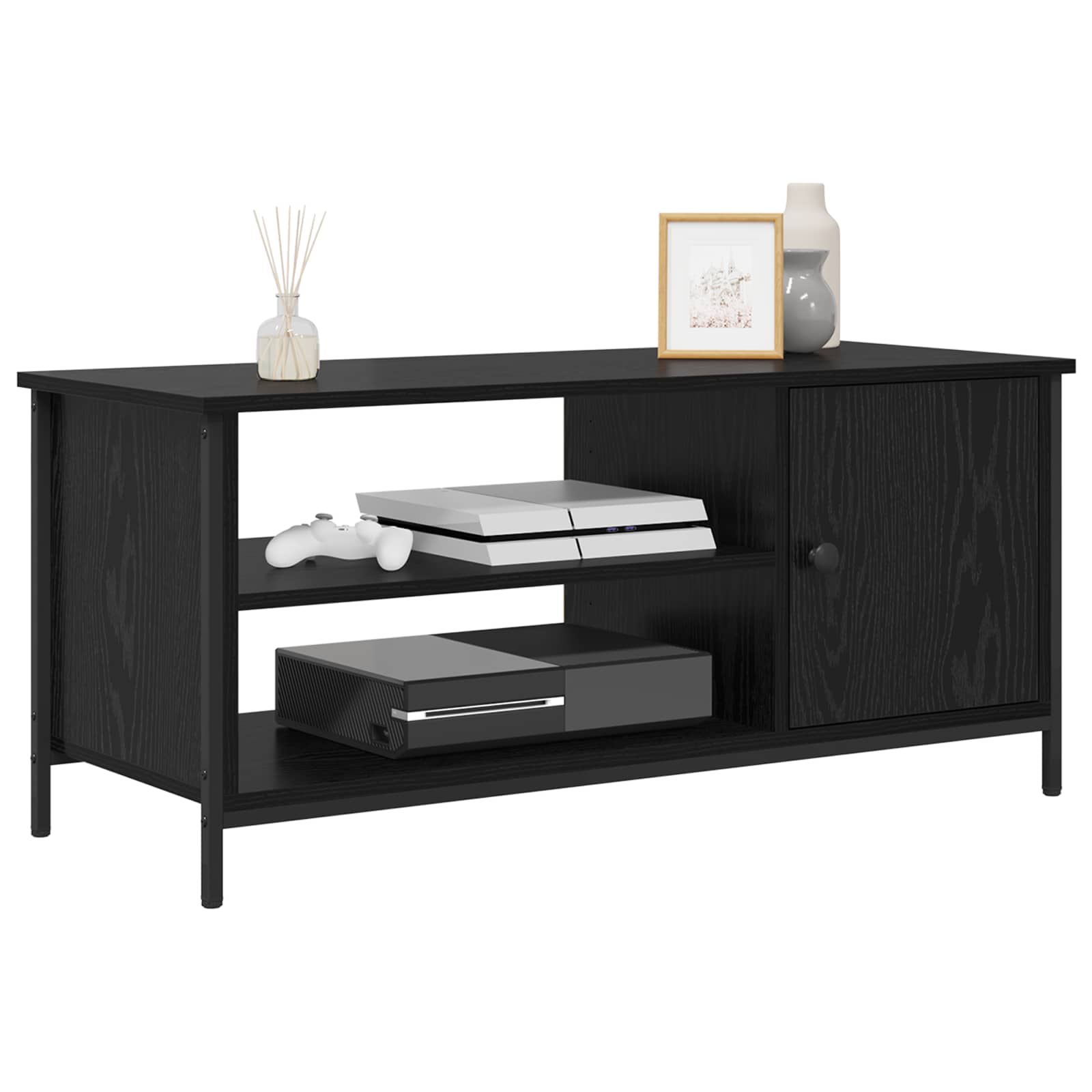 TV-skab Sort eg 100 x 40 x 45 cm Konstrueret træ