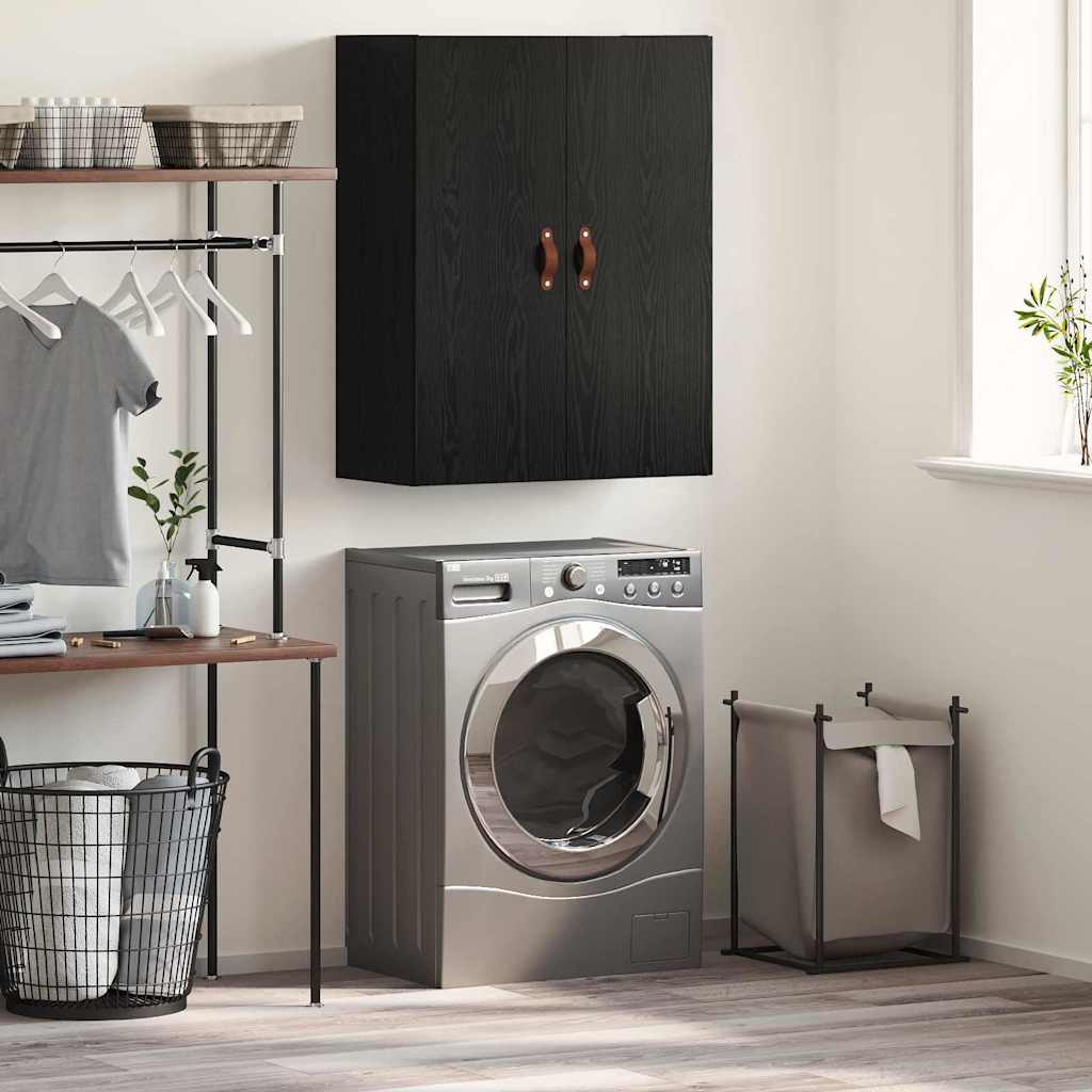 Vægskab Vægmonteret Sort eg 69,5 x 34 x 90 cm Konstrueret træ