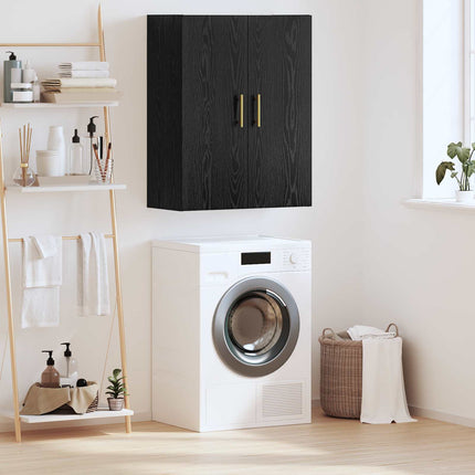 Vægskab Vægmonteret Sort eg 69,5 x 34 x 90 cm Konstrueret træ