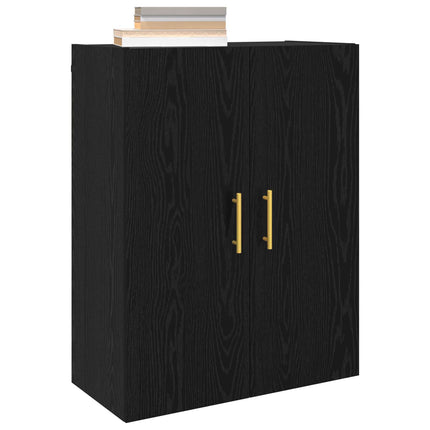 Vægskab Vægmonteret Sort eg 69,5 x 34 x 90 cm Konstrueret træ