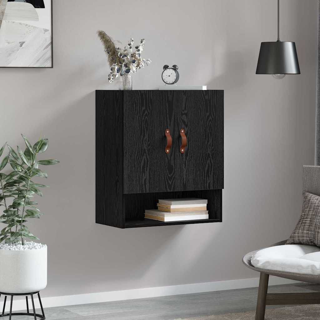 Vægskab Vægmonteret Sort eg 60 x 31 x 70 cm Konstrueret træ