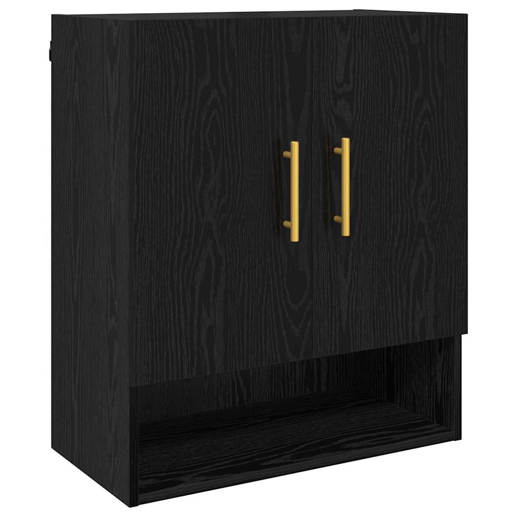 Vægskab Vægmonteret Sort eg 60 x 31 x 70 cm Konstrueret træ