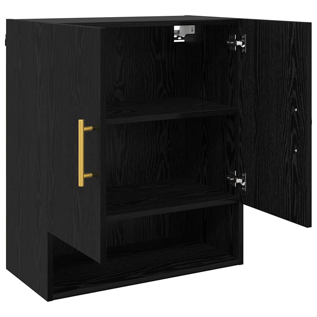 Vægskab Vægmonteret Sort eg 60 x 31 x 70 cm Konstrueret træ