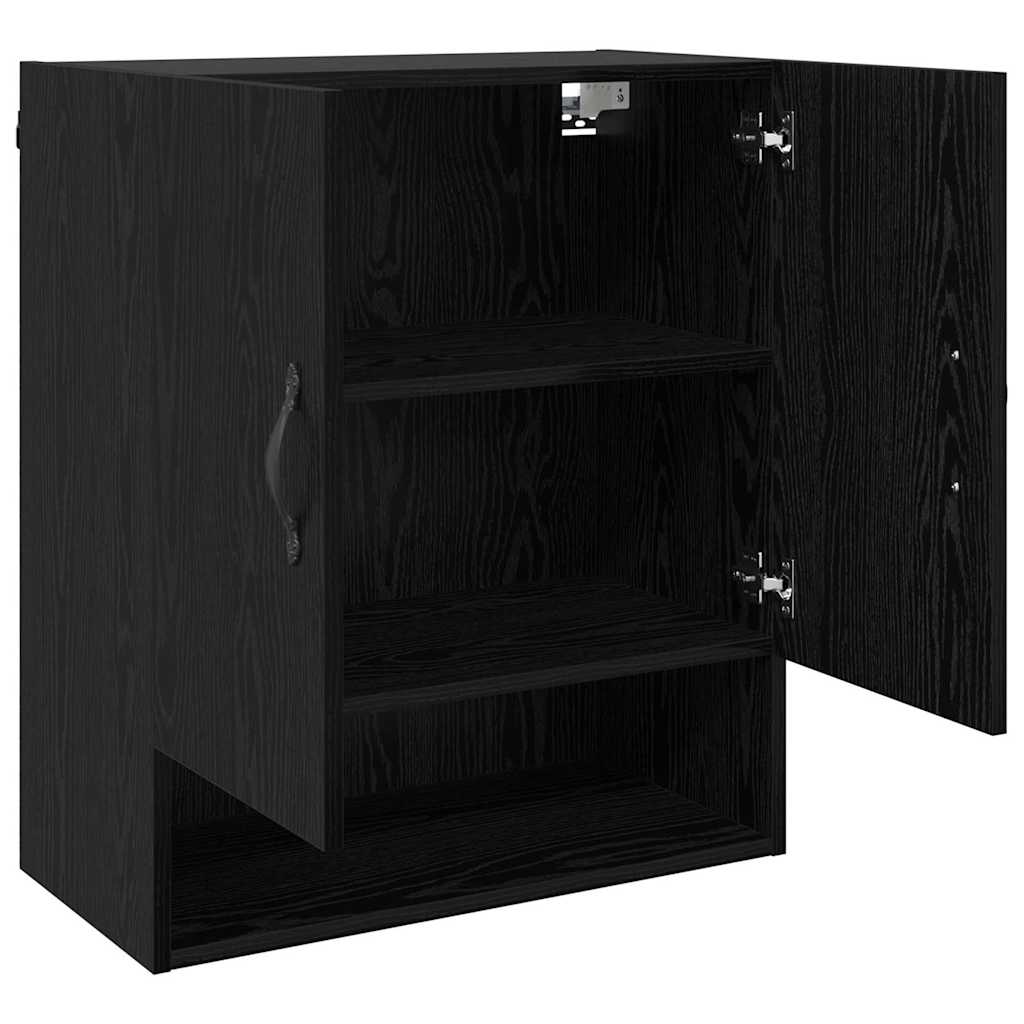 Vægmonteret skab Sort eg 60 x 31 x 70 cm Konstrueret træ