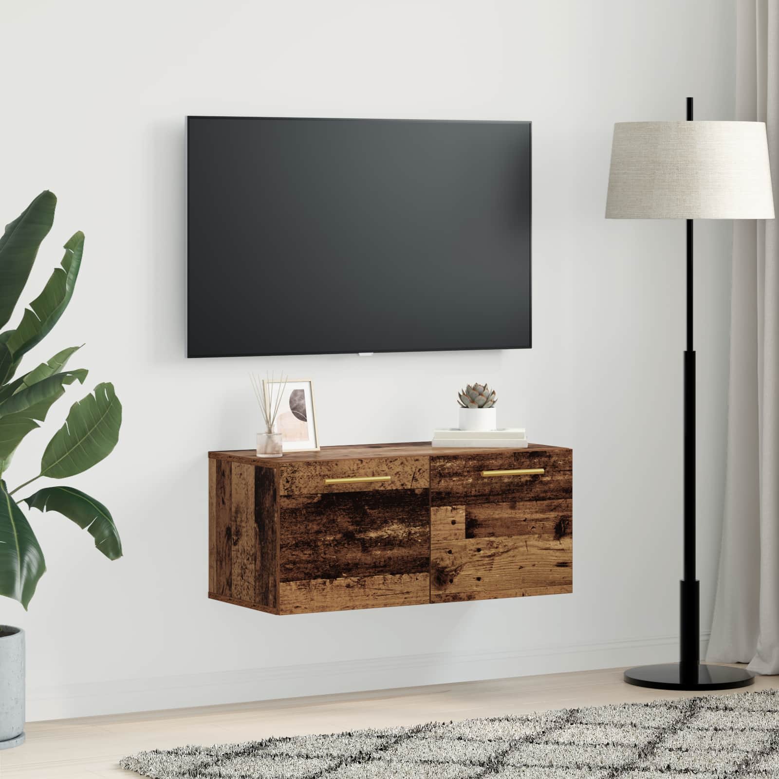 Vægskab Gammelt træ 80 x 36.5 x 35 cm Konstrueret træ