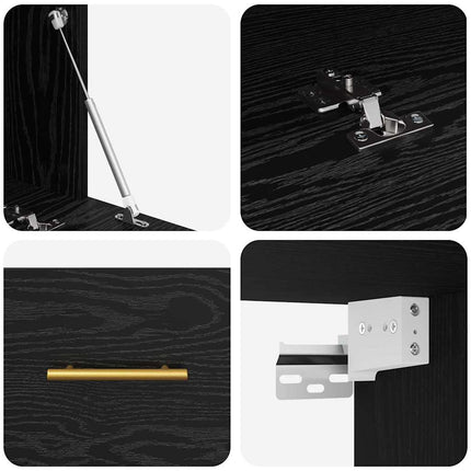 Vægskab 80 x 36.5 x 35 cm Konstrueret træ Sort eg