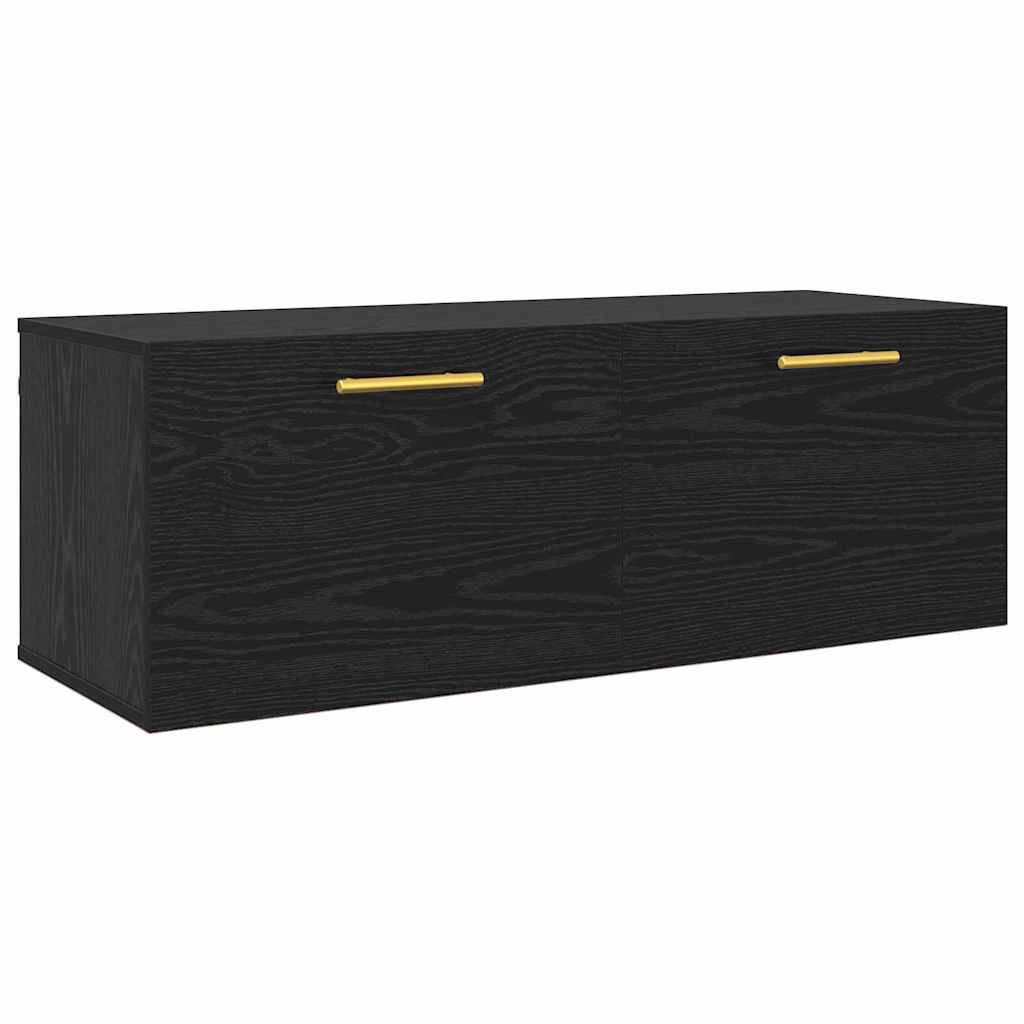 Vægskab Vægmonteret Sort eg 100 x 36.5 x 35 cm Konstrueret træ