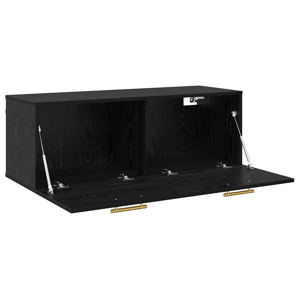 Vægskab Vægmonteret Sort eg 100 x 36.5 x 35 cm Konstrueret træ