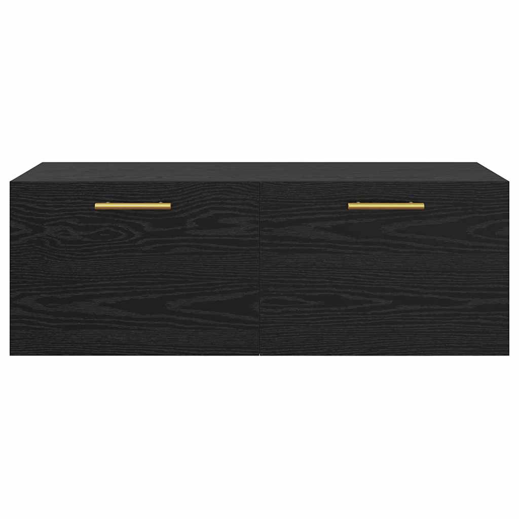 Vægskab Vægmonteret Sort eg 100 x 36.5 x 35 cm Konstrueret træ