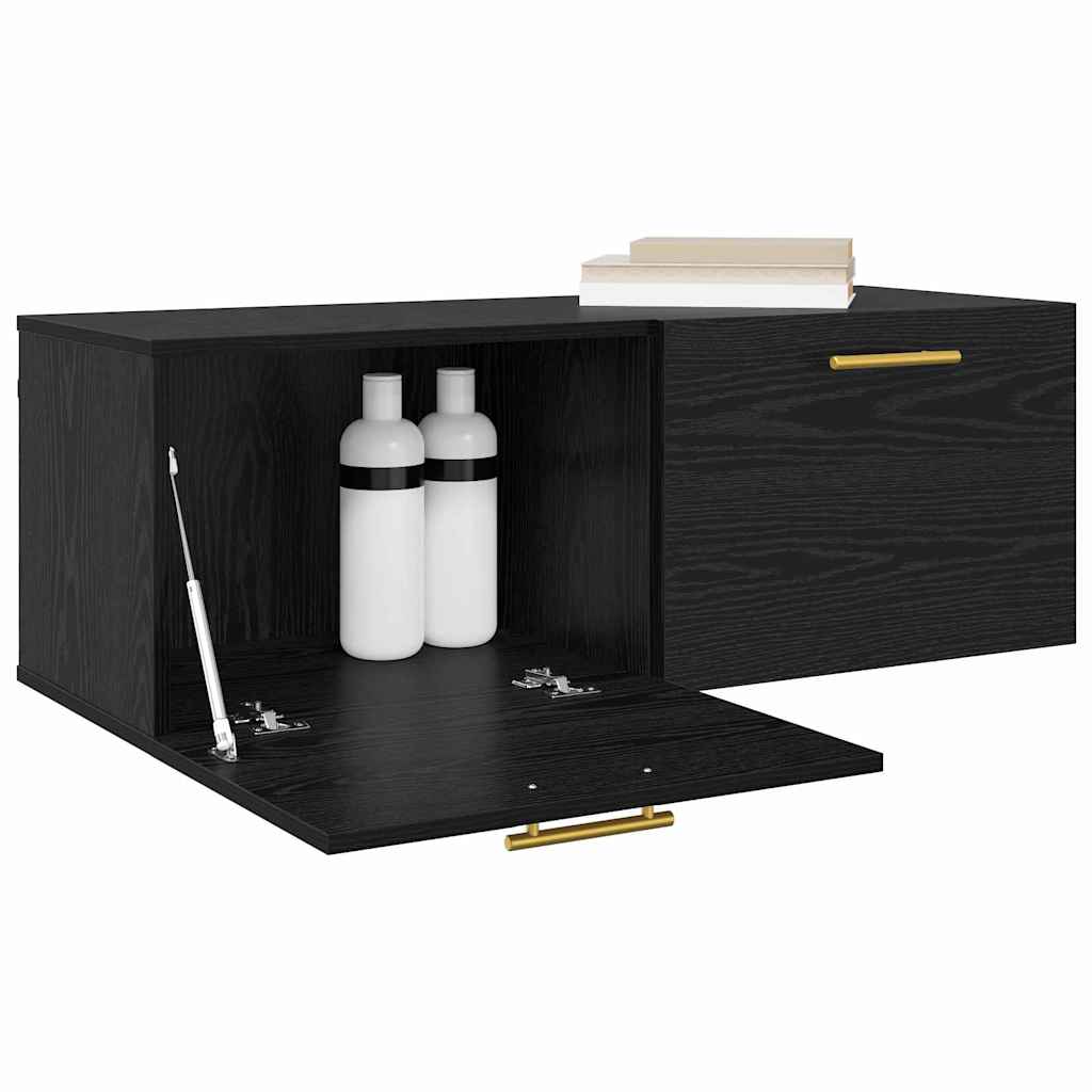 Vægskab Vægmonteret Sort eg 100 x 36.5 x 35 cm Konstrueret træ