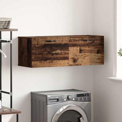 Vægmonteret skab 100 x 36,5 x 35 cm Konstrueret træ Gammelt træ
