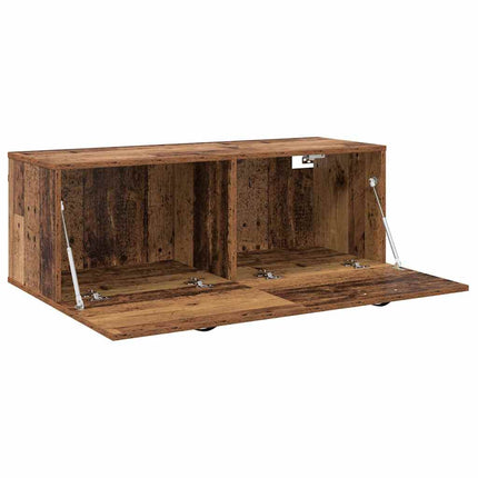 Vægmonteret skab 100 x 36,5 x 35 cm Konstrueret træ Gammelt træ