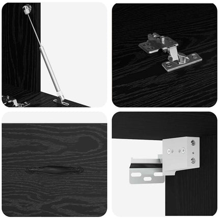 Vægmonteret skab 100 x 36,5 x 35 cm Konstrueret træ Sort eg