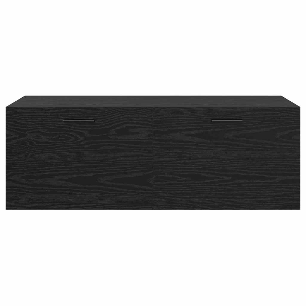 Vægmonteret skab Sort eg 100 x 36,5 x 35 cm Konstrueret træ