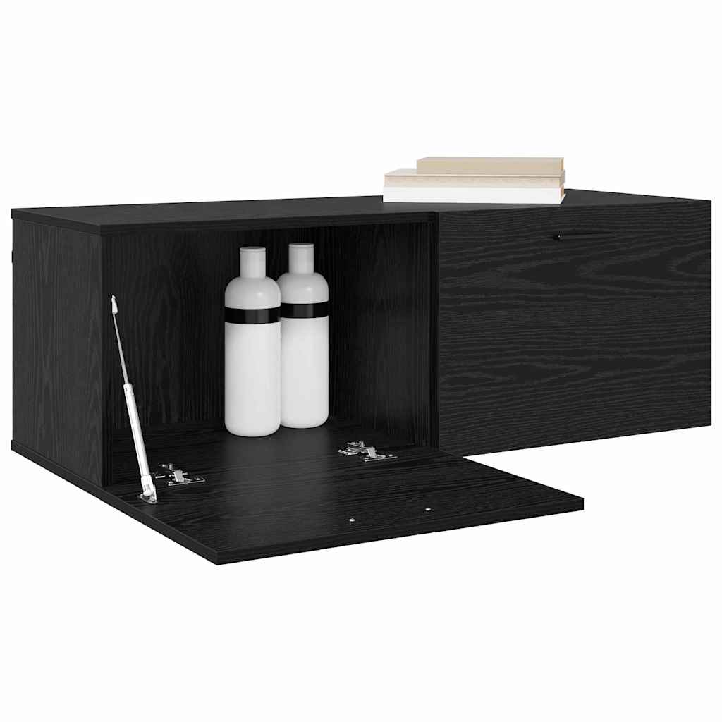 Vægmonteret skab Sort eg 100 x 36,5 x 35 cm Konstrueret træ