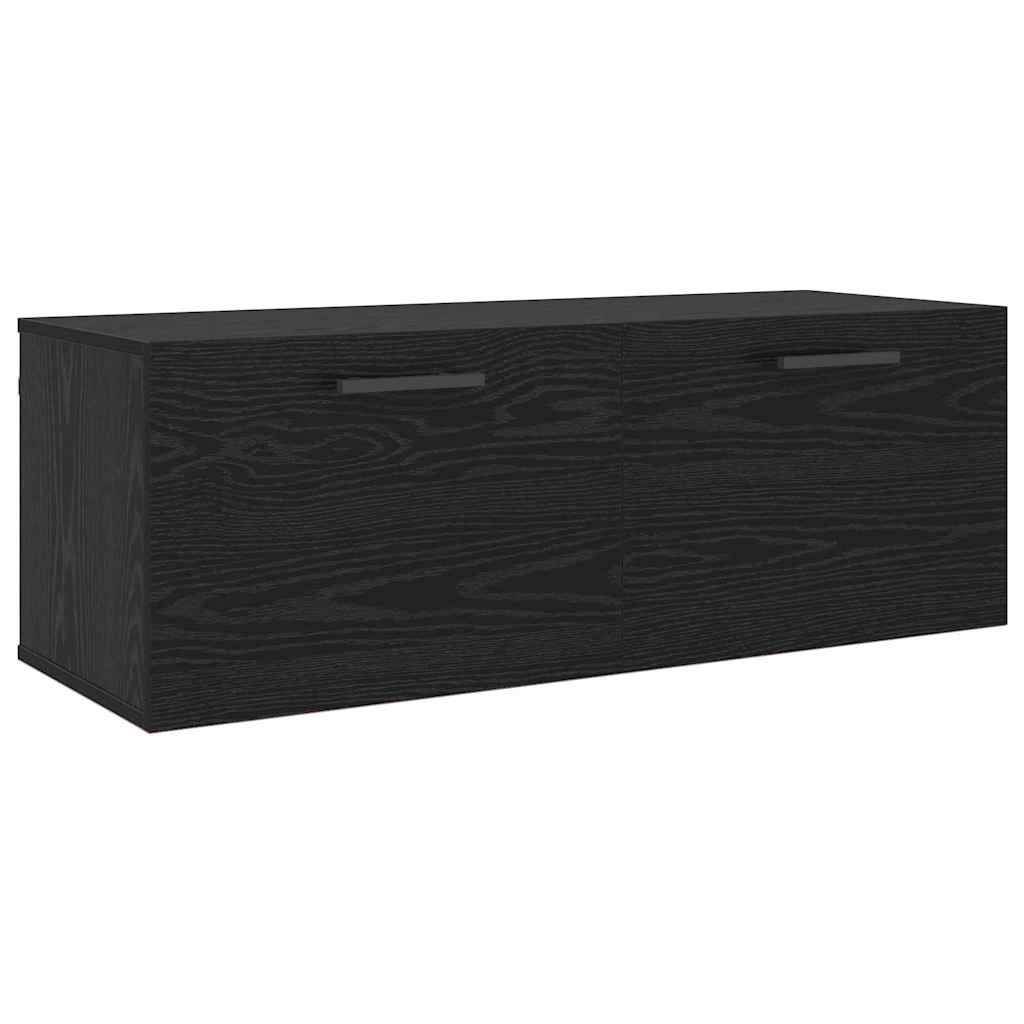 Vægskab Vægmonteret Sort eg 100 x 36.5 x 35 cm Konstrueret træ