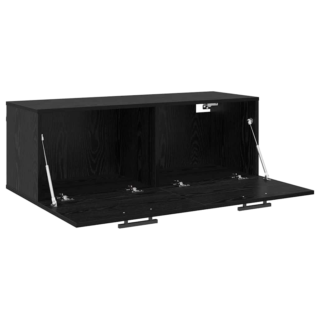 Vægskab Vægmonteret Sort eg 100 x 36.5 x 35 cm Konstrueret træ