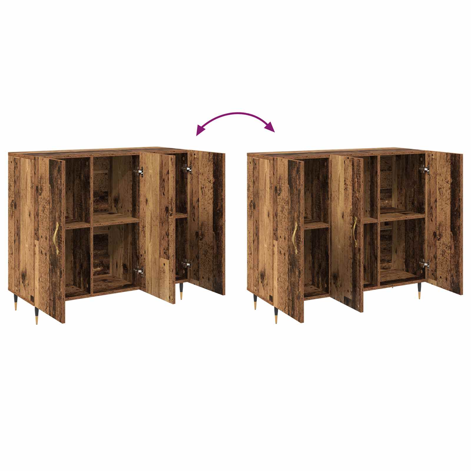 Sideboard Gammelt træ 90 x 34 x 80 cm Konstrueret træ