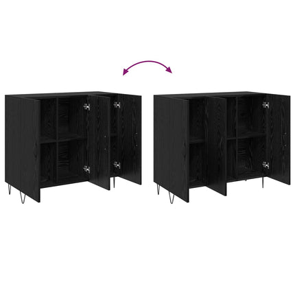 Sideboard Sort eg 90 x 32,5 x 80 cm Konstrueret træ