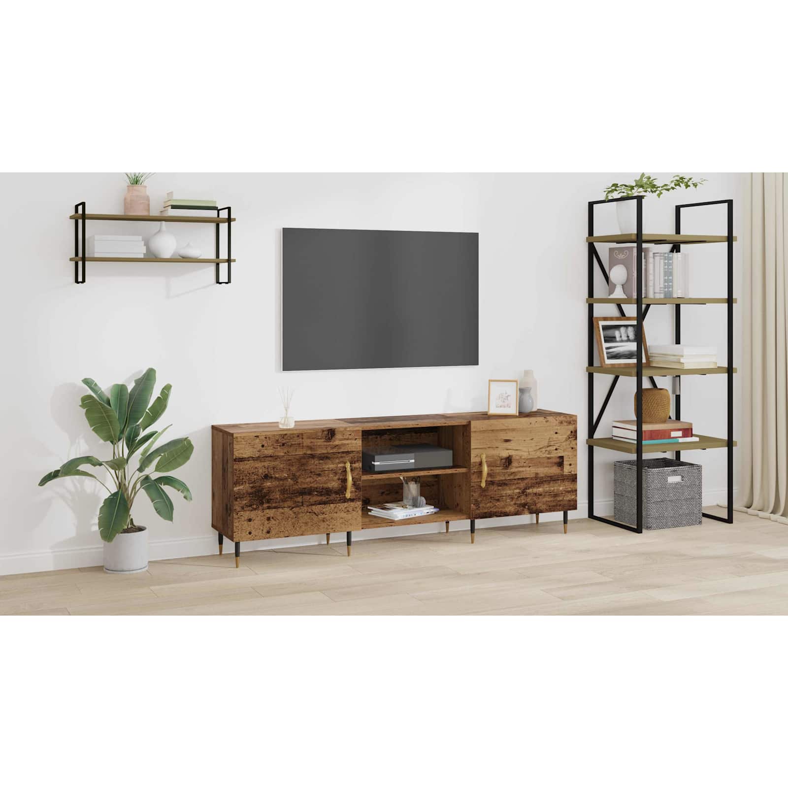 TV-skab Gammelt træ 150 x 30 x 50 cm Konstrueret træ