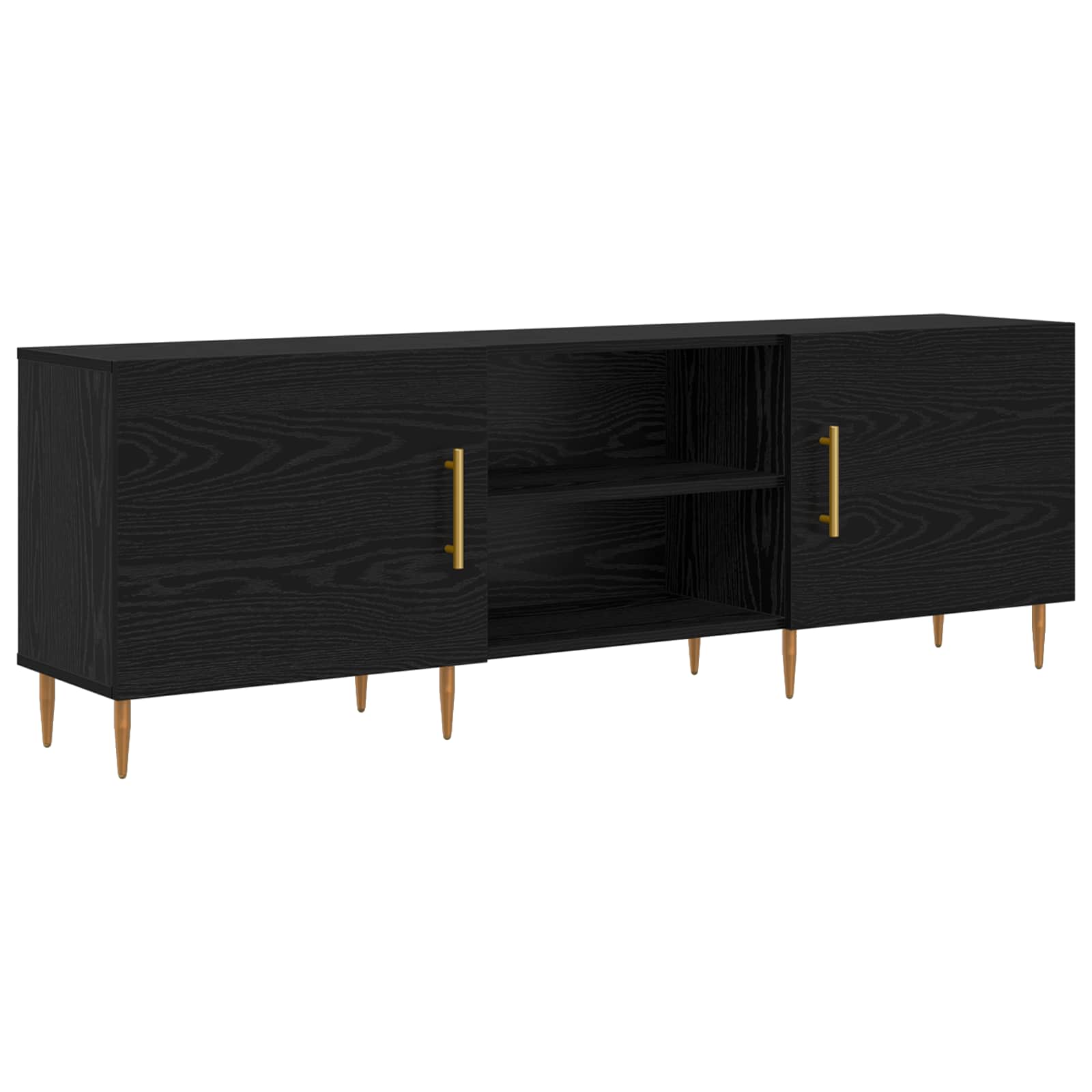 TV-skab Sort eg 150 x 30 x 50 cm Konstrueret træ
