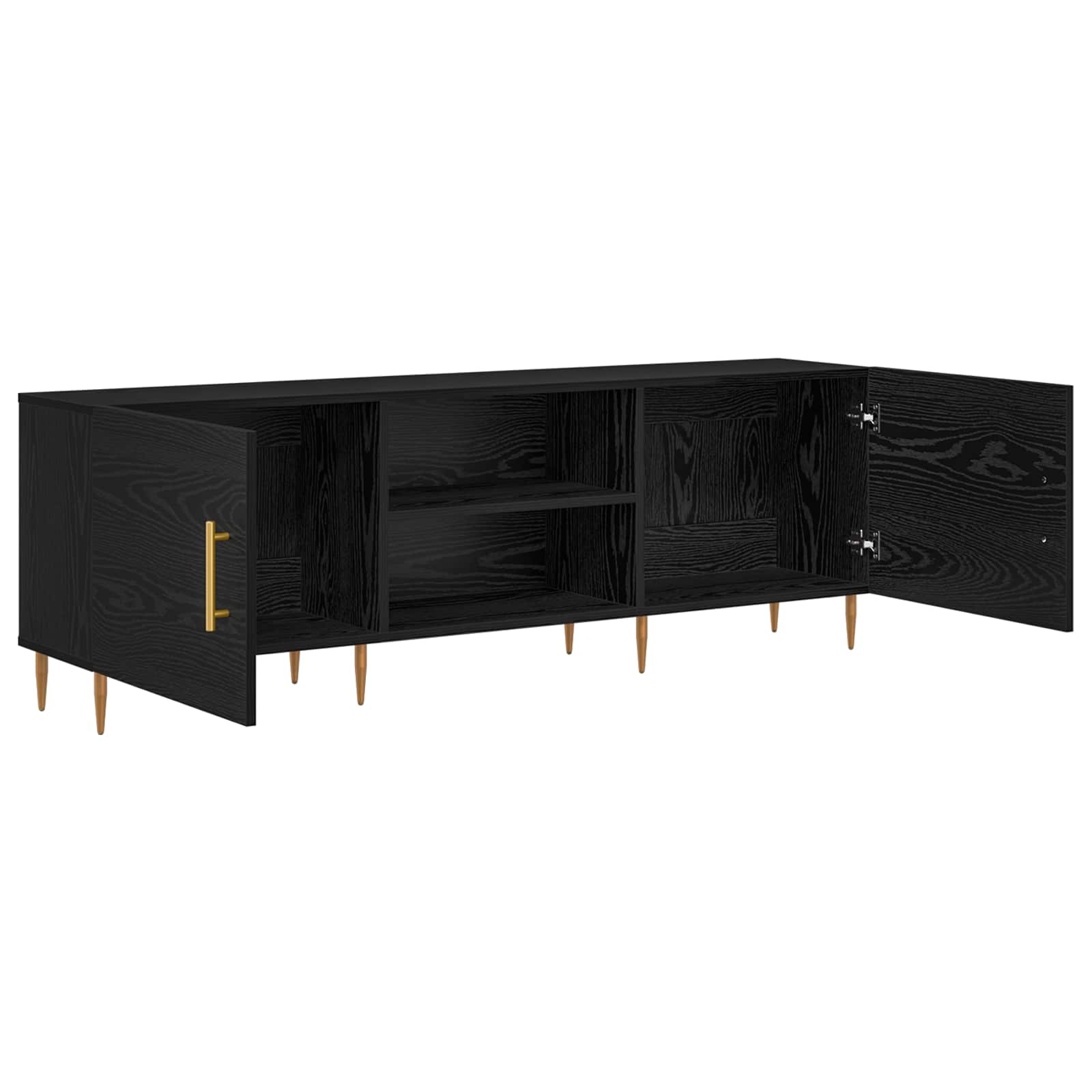TV-skab Sort eg 150 x 30 x 50 cm Konstrueret træ