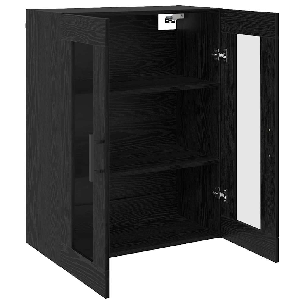 Vægskab Vægmonteret Sort eg 69.5 x 34 x 90 cm Konstrueret træ