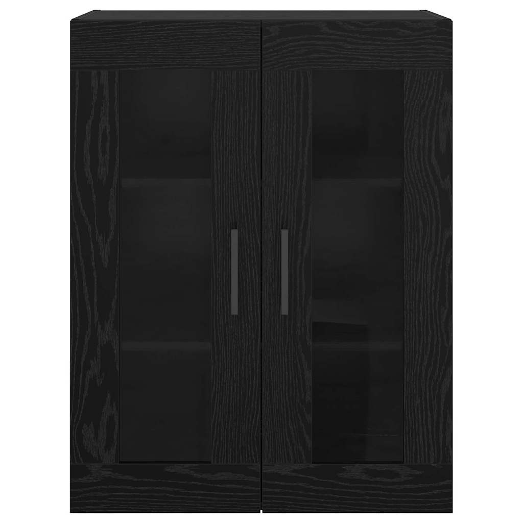Vægskab Vægmonteret Sort eg 69.5 x 34 x 90 cm Konstrueret træ