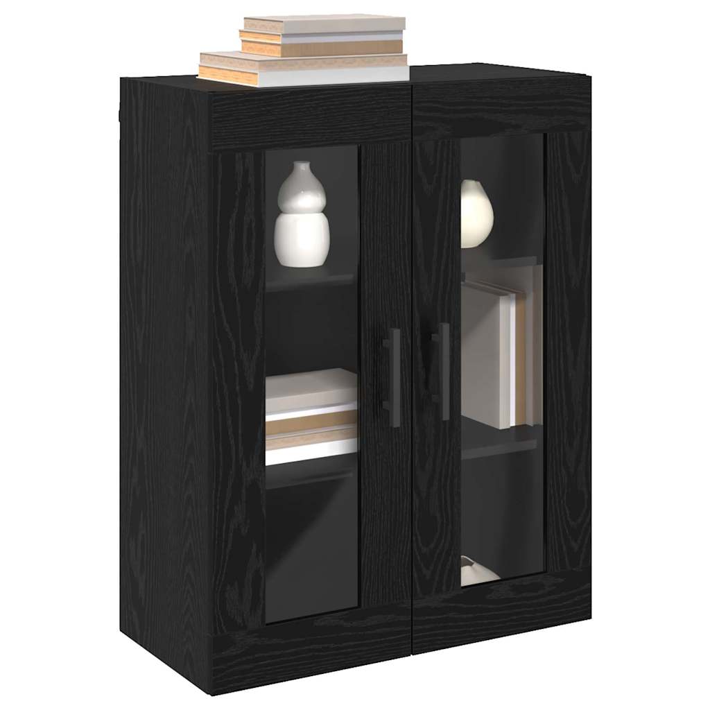 Vægskab Vægmonteret Sort eg 69.5 x 34 x 90 cm Konstrueret træ