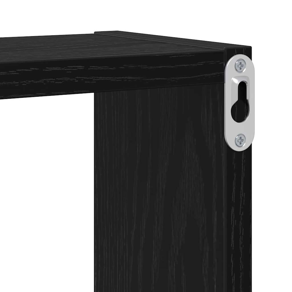 Væghylde Vægmonteret med opbevaring Sort eg 96 x 12 x 64 cm