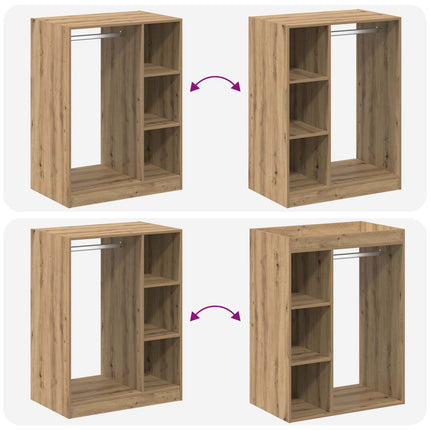 Garderobeskab Artisan-eg 77 x 48 x 102 cm Konstrueret træ