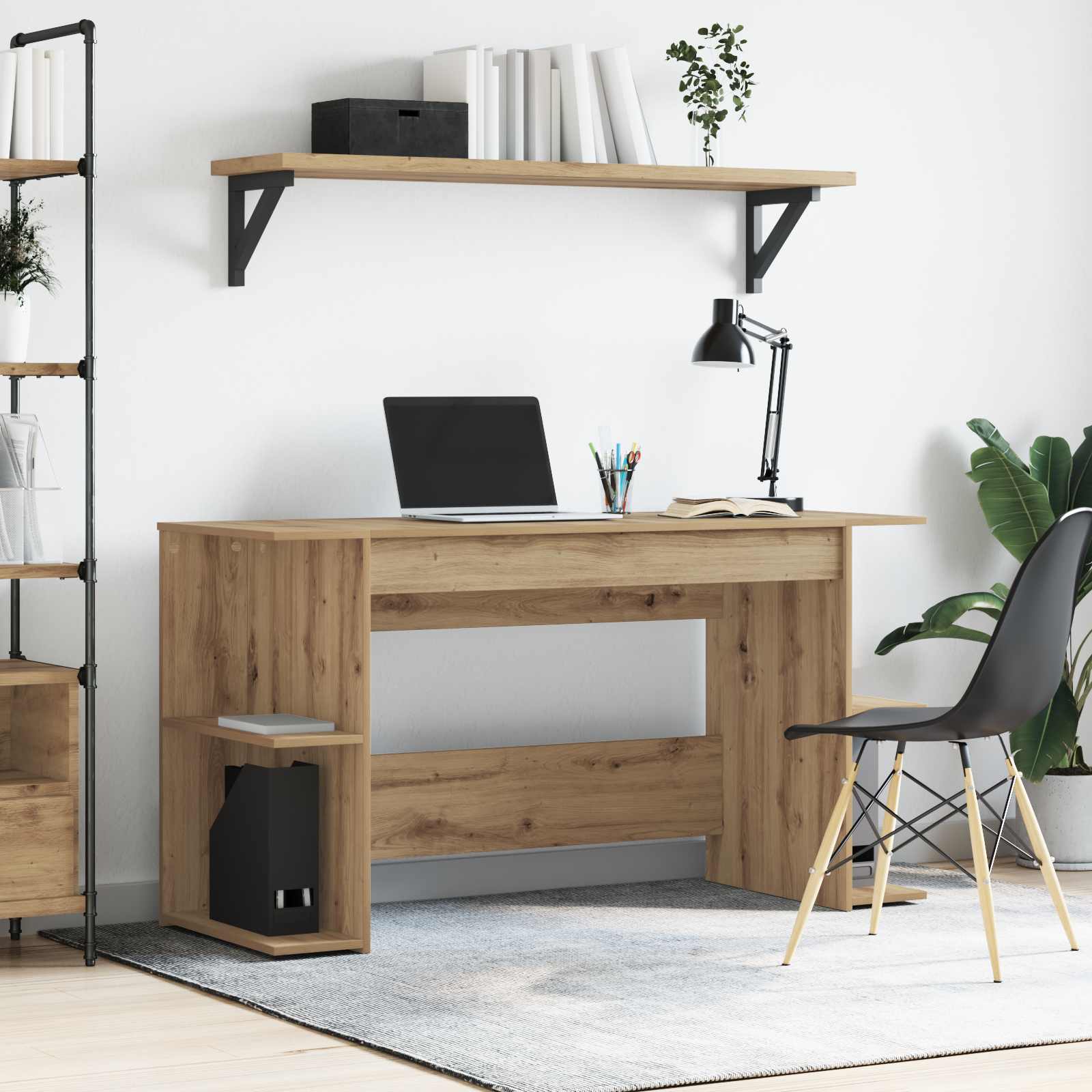 Bord med hylde artisan eg 140 x 50 x 75 cm Konstrueret træ