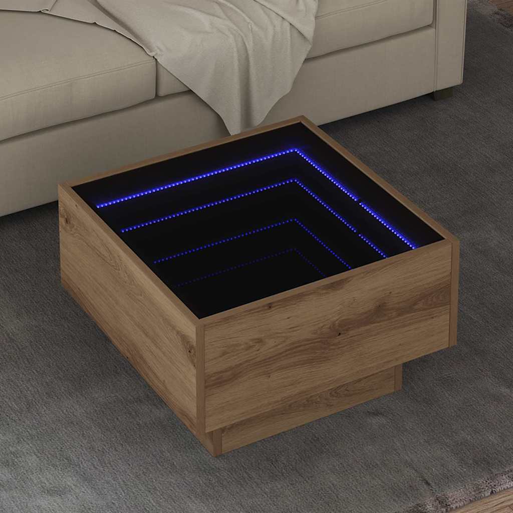 Sofabord artisan eg 50 x 50 x 30 cm Konstrueret træ