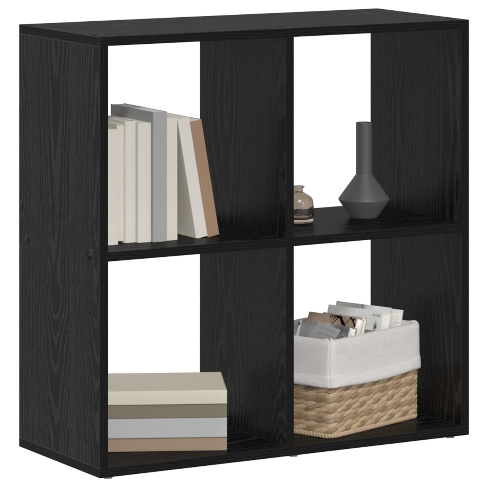 Bogskab Sort eg 69,5 x 29 x 69,5 cm Konstrueret træ billede