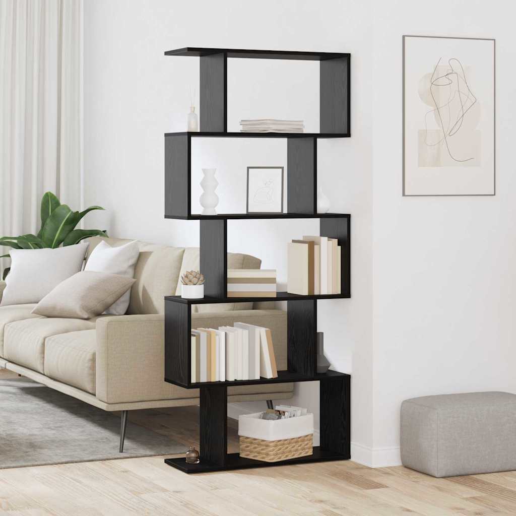 Bogskab Sort eg 70 x 24 x 161 cm Konstrueret træ