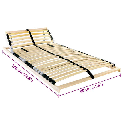 Lamelbund Brun 80 x 190 cm Solid bøg