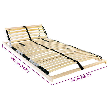 Lamelbund Brun 90 x 190 cm Solid bøg