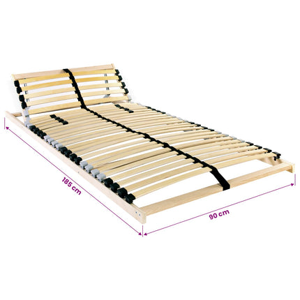 Lamelbund Brun 90 x 190 cm Solid bøg