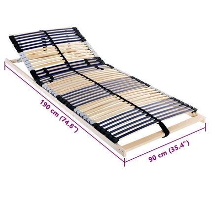 Lamelbund Brun 90 x 190 cm Solid bøg