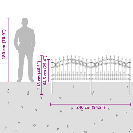 Havehegn KAMPEN 240 x 118 cm Mesh Pulverlakeret Stål Grå