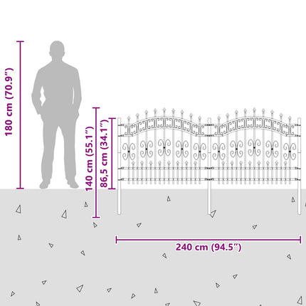 Havehegn KAMPEN 240 x 140 cm Mesh Pulverlakeret Stål Grå